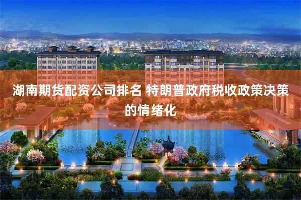 湖南期货配资公司排名 特朗普政府税收政策决策的情绪化