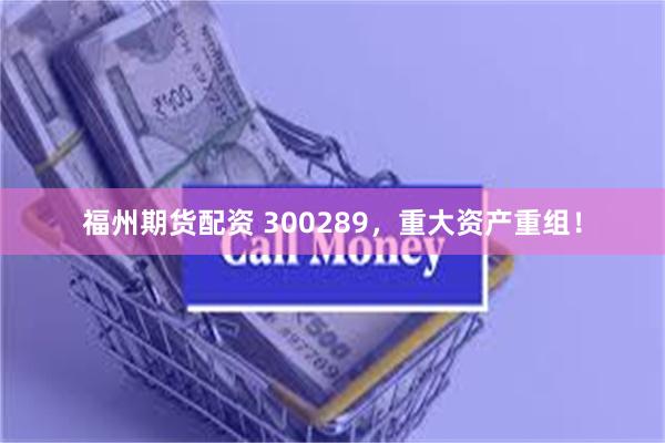 福州期货配资 300289，重大资产重组！