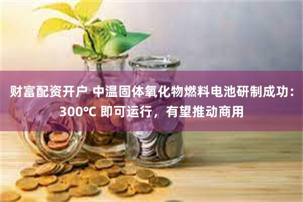 财富配资开户 中温固体氧化物燃料电池研制成功：300℃ 即可运行，有望推动商用