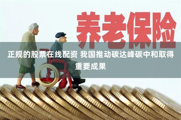 正规的股票在线配资 我国推动碳达峰碳中和取得重要成果
